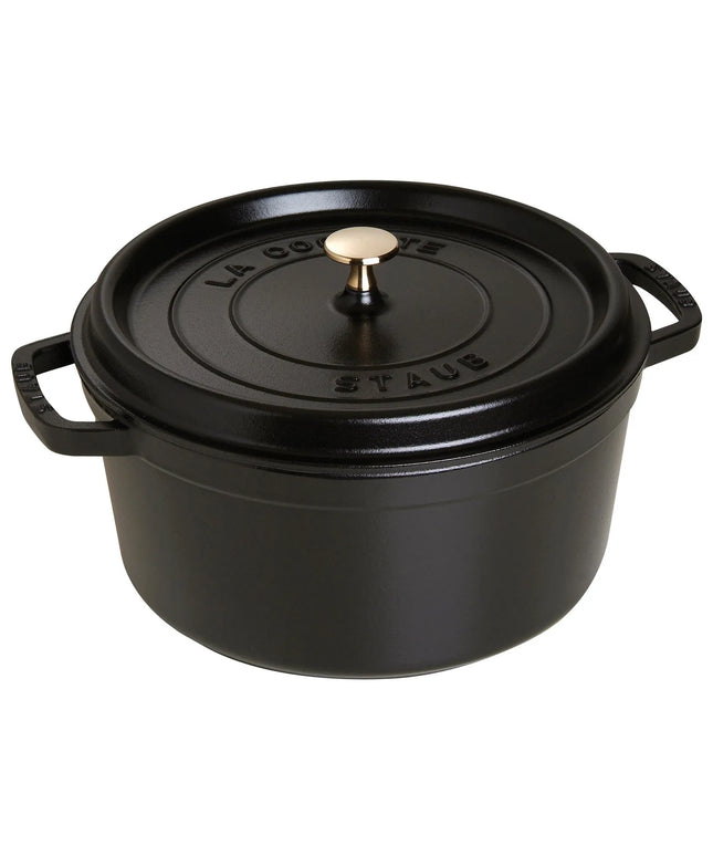 (3 pcs) STAUB | Mini Cocotte Round Enamelled Cast Iron Casserole Dish Set – Ø 100–160 mm – Black
