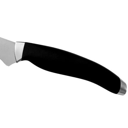 (3 pieces) BERKEL | Teknica Professional Knife Set – Black Resin Handles – Ham, Bread & Boning – 3 mm Steel Blades