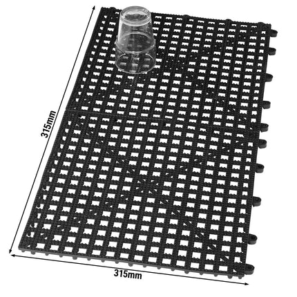 (3 pieces) FUCHS | DELFIN® Rubber drip mat - set of 2 - 315x315mm - pluggable - black