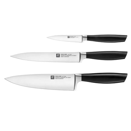 (3 pieces) ZWILLING | All Star Knife Set – Black Handle - FRIODUR Ice-Hardened - Made in Germany