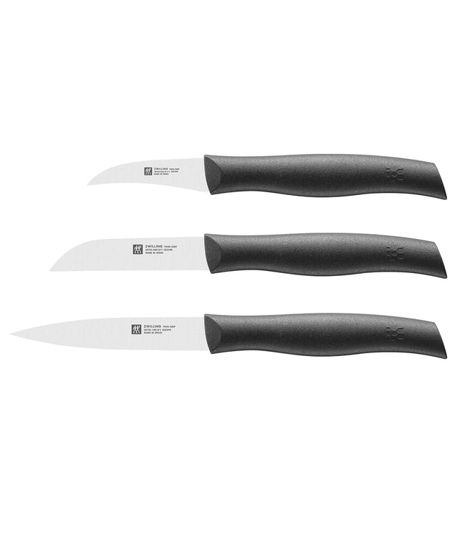 (3 pieces) ZWILLING | Twin Grip Knife Set – Black Handle - FRIODUR® Ice‑Hardened Steel