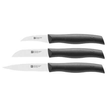(3 pieces) ZWILLING | Twin Grip Knife Set – Black Handle - FRIODUR® Ice‑Hardened Steel
