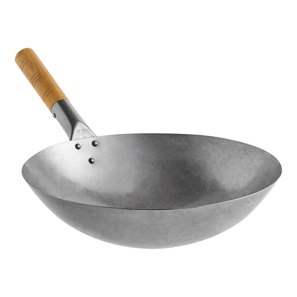 Chảo wok kiểu Quảng Đông thép carbon tay cầm gỗ Emperor's Select 36 cm