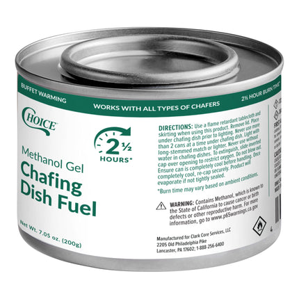 Nhiên liệu gel methanol hâm nóng Choice cháy 2,5 giờ - Thùng 72 cái