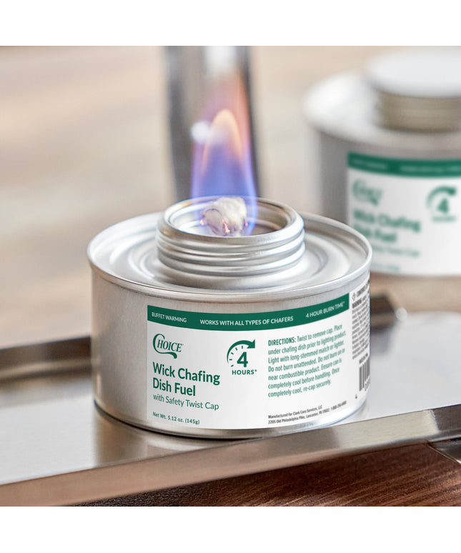 Nhiên liệu cồn hâm nóng dạng bấc Choice 4 giờ nắp vặn an toàn - Thùng 24 hộp
