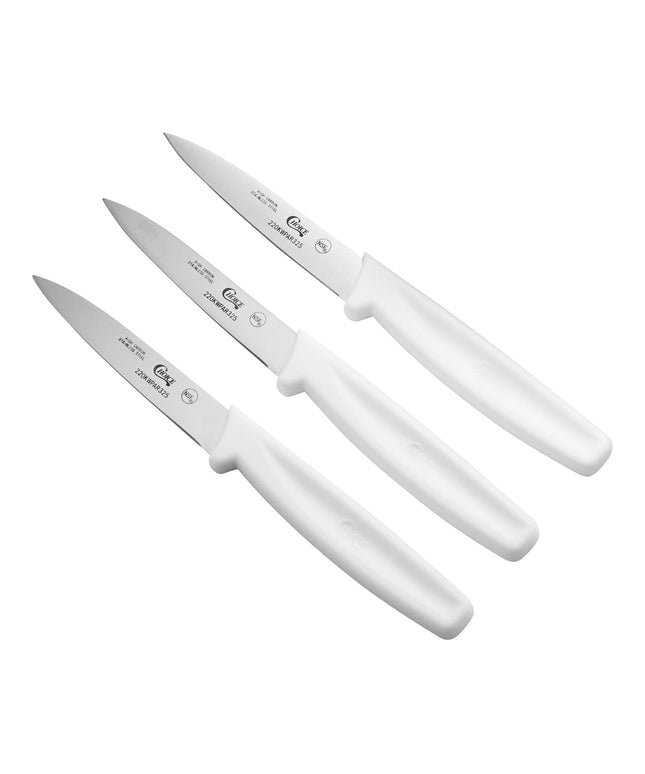 Dao gọt lưỡi trơn Choice 8,3 cm cán trắng - Gói 3 cái