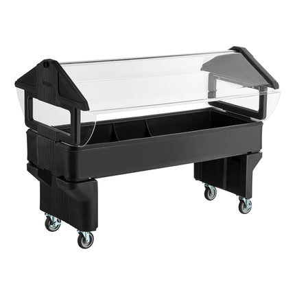 Quầy salad di động Carlisle 660803 đen 1,8 m "Six Star" chân hở di động cỡ nhỏ quầy thức ăn/salad