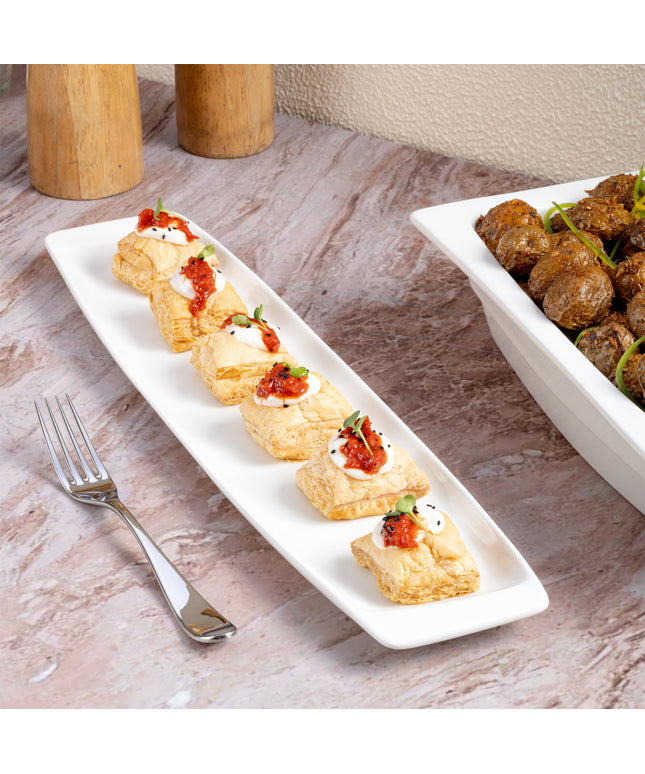 Đĩa sứ chữ nhật Ariane Buffet 44,5 x 10 cm màu ngà - Thùng 6 cái