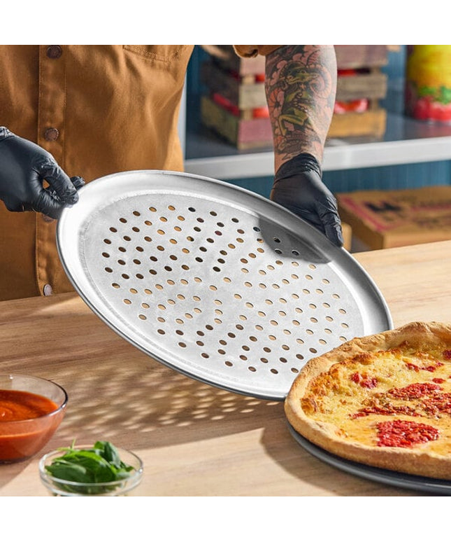 Khay pizza coupe nhôm chuẩn đục lỗ American Metalcraft PCTP16 41 cm