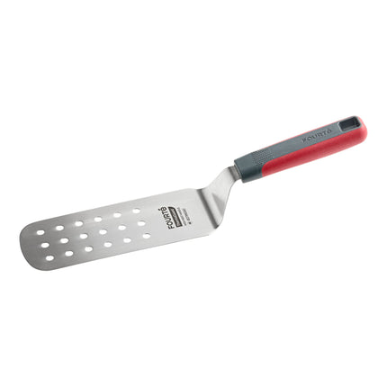 Xẻng lật thép không gỉ chịu nhiệt cao Fourté ThermaGuard cạnh bo tròn đục lỗ, tay cầm nylon 20 x 8 cm