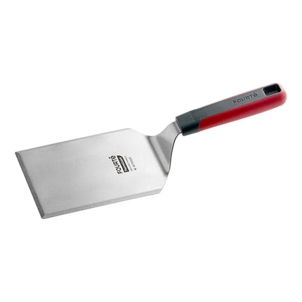 Xẻng lật thép không gỉ chịu nhiệt cao Fourté ThermaGuard cạnh vuông vát đặc, tay cầm nylon 15 x 13 cm
