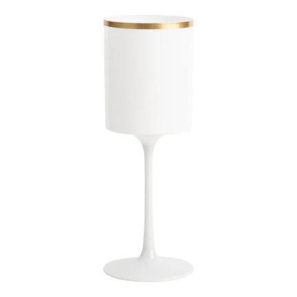 Ly rượu vang nhựa trắng viền vàng Posh Setting 266 ml - Thùng 60 cái