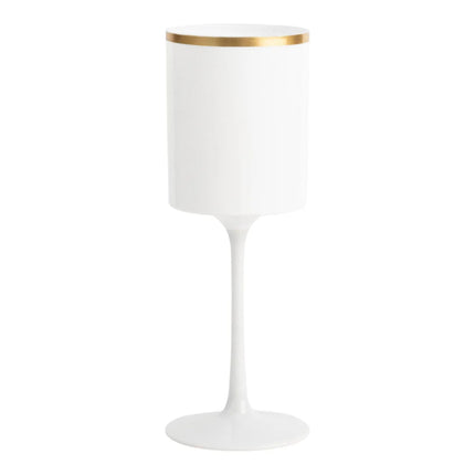 Ly rượu vang nhựa trắng viền vàng Posh Setting 414 ml - Thùng 60 cái