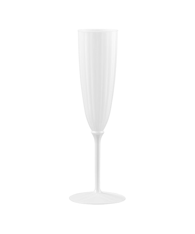 Ly champagne nhựa một mảnh màu trắng Posh Setting 177 ml - Thùng 96 cái