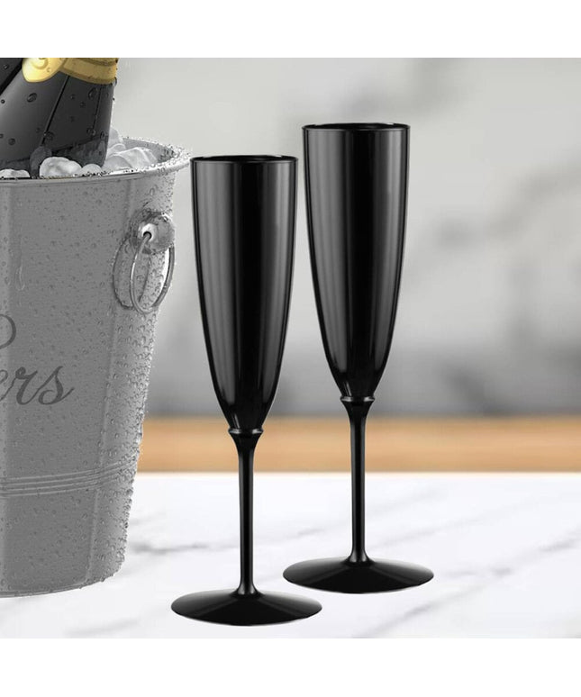 Ly champagne nhựa Posh Setting 177 ml màu đen một mảnh - Thùng 96 cái