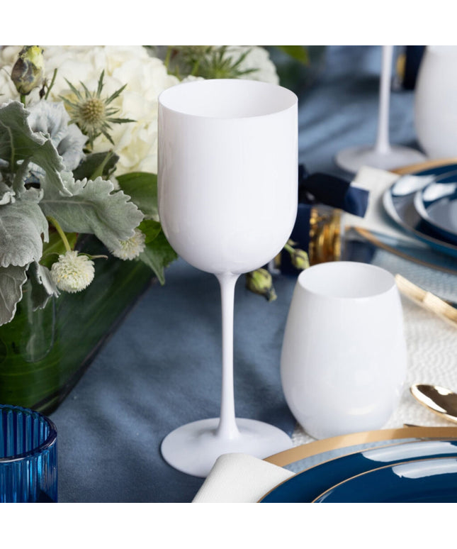 Ly rượu vang nhựa tròn trắng Posh Setting 355 ml - Thùng 60 cái