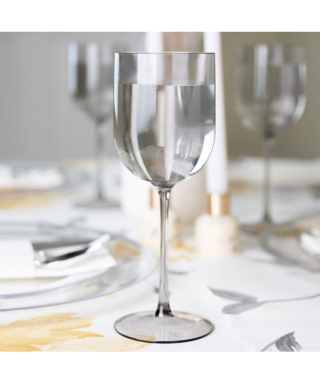 Ly rượu vang nhựa tròn màu khói Posh Setting 355 ml - Thùng 60 cái