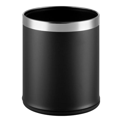 Thùng rác khách sạn Lancaster Table & Seating 7,9 lít đen Steel tròn Decorative Wastebasket với mặt hở