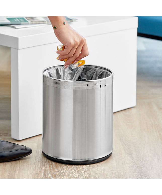 Thùng rác khách sạn Lancaster bàn & Seating 7,9 lít inox tròn Decorative Wastebasket Open Top