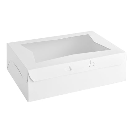 Hộp bánh có cửa sổ màu trắng tùy chỉnh Baker's Lane 35,6 x 25,4 x 10,2 cm - Vỉ 10 cái