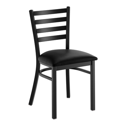 Ghế lưng thang Lancaster Table & Seating hoàn thiện đen mặt ngồi đệm vinyl đen 6,4 cm - Mặt ngồi rời