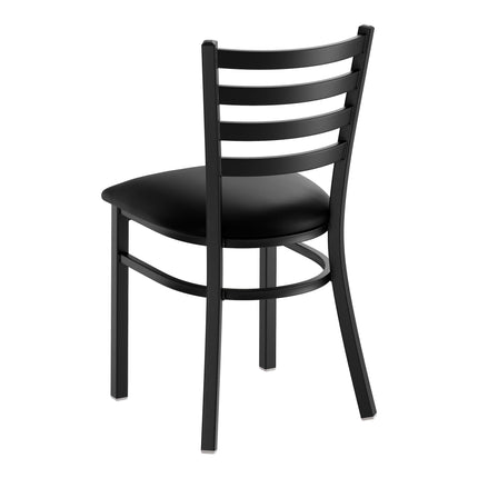 Ghế lưng thang Lancaster Table & Seating hoàn thiện đen mặt ngồi đệm vinyl đen 6,4 cm - Mặt ngồi rời