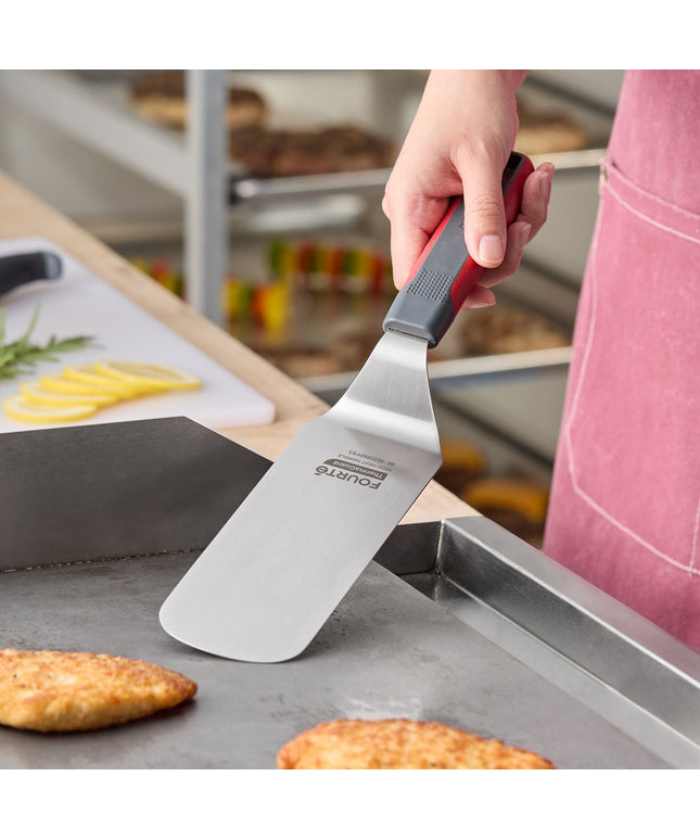 Xẻng lật thép không gỉ chịu nhiệt cao Fourté ThermaGuard cạnh bo tròn đặc, tay cầm nylon 20 x 8 cm