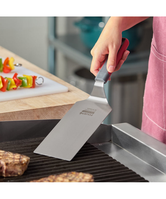 Xẻng lật thép không gỉ chịu nhiệt cao Fourté ThermaGuard cạnh vuông đặc, tay cầm nylon 20 x 10 cm