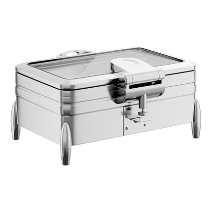 Nồi hâm Acopa Manchester 7,6 lít cỡ đầy đủ thép không gỉ dùng từ / truyền thống kèm nắp kính đóng êm và chân giữ cồn