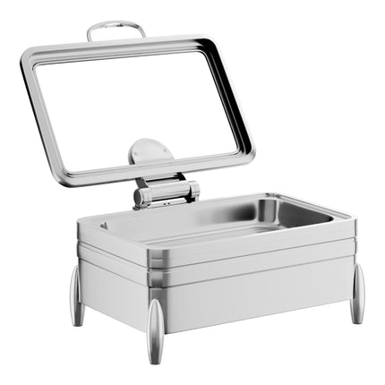 Nồi hâm Acopa Manchester 7,6 lít cỡ đầy đủ thép không gỉ dùng từ / truyền thống kèm nắp kính đóng êm và chân giữ cồn