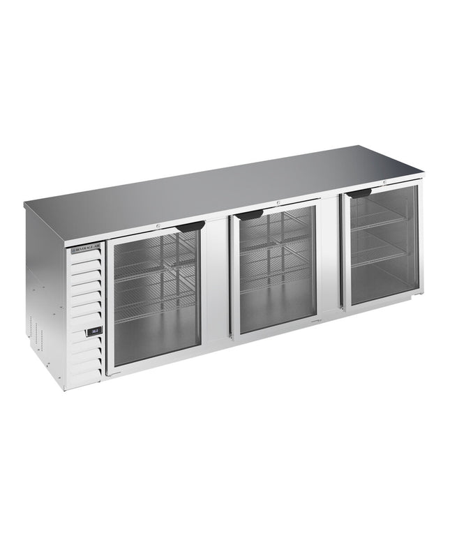 Tủ mát quầy bar cửa kính thép không gỉ Beverage-Air BB94HC-1-FG-S 241 cm, an toàn thực phẩm