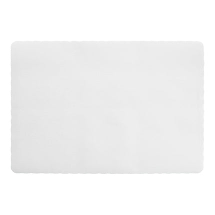 Khăn trải bàn Choice 25,4 cm x 35,6 cm tùy chỉnh trắng giấy Placemat Scalloped viền - Thùng 1,000 cái