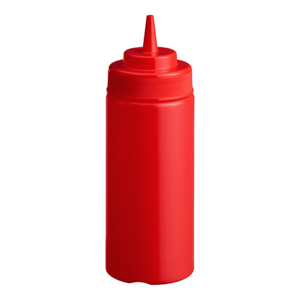 Bình bóp nước sốt miệng rộng đỏ Choice 473 ml - Bộ 6 cái