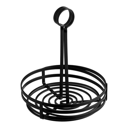 Khay đựng gia vị sắt rèn cuộn tròn Choice đen 20,3 x 24,1 cm kèm kẹp thẻ