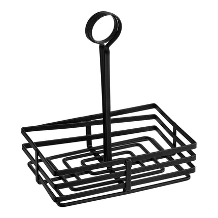 Khay đựng gia vị quầy bar Choice sắt rèn cuộn phẳng chữ nhật kèm giá kẹp thẻ - 20 x 14 x 24 cm