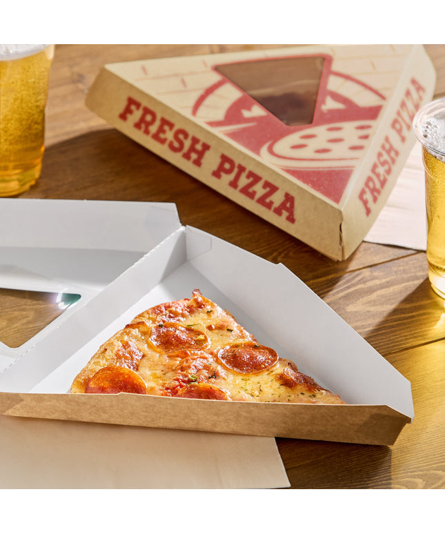 Hộp pizza Choice kraft tráng cao lanh vỏ sò hộp lát pizza có cửa sổ - Thùng 400 cái