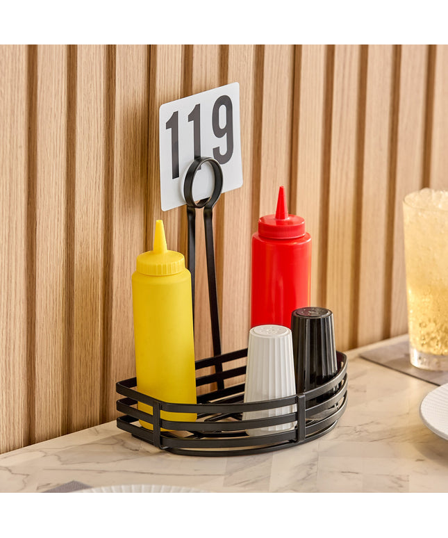 Giá đựng gia vị sắt rèn nửa tròn màu đen Choice kèm giá kẹp thẻ 20 x 24 cm