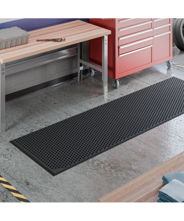 Thảm chống mỏi cao su Lavex hạng nặng 91 x 305 cm màu đen họa tiết kim cương viền vát - dày 1,3 cm