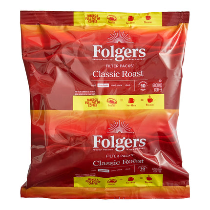 Gói lọc cà phê Folgers Classic Roast pha 10 cốc - Thùng 40 cái