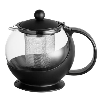 Ấm trà thủy tinh chịu nhiệt có lõi lọc inox Choice 739 ml màu đen