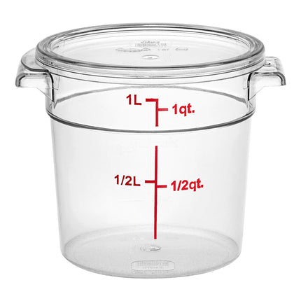 Hộp đựng thực phẩm nhựa polycarbonate tròn trong suốt kèm nắp Choice 0,95 lít - Thùng 12 cái