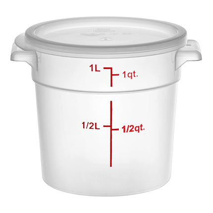 Hộp đựng thực phẩm nhựa PP tròn trong mờ kèm nắp Choice 0,95 lít - Thùng 12 cái