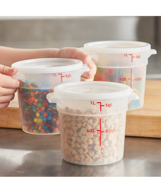 Hộp đựng thực phẩm nhựa PP tròn trong mờ kèm nắp Choice 0,95 lít - Thùng 12 cái