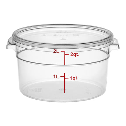Hộp đựng thực phẩm nhựa polycarbonate tròn trong suốt kèm nắp Choice 1,9 lít - Thùng 12 cái