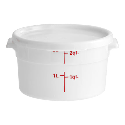 Hộp đựng thực phẩm nhựa PP tròn trắng kèm nắp Choice 1,9 lít - Thùng 12 cái