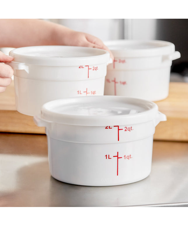 Hộp đựng thực phẩm nhựa PP tròn trắng kèm nắp Choice 1,9 lít - Thùng 12 cái