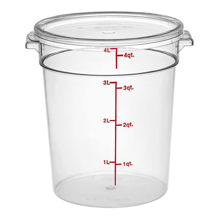 Hộp đựng thực phẩm nhựa polycarbonate tròn trong suốt kèm nắp Choice 3,8 lít - Thùng 12 cái