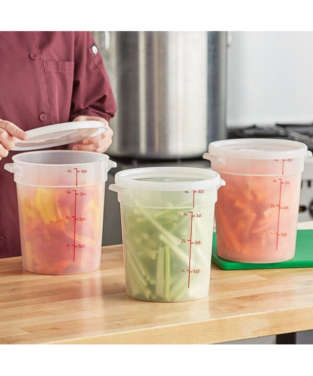 Hộp đựng thực phẩm nhựa PP tròn trong mờ kèm nắp Choice 3,8 lít - Thùng 12 cái
