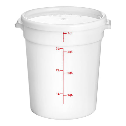 Hộp đựng thực phẩm nhựa PP tròn trắng kèm nắp Choice 3,8 lít - Thùng 12 cái