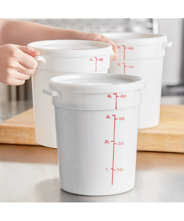 Hộp đựng thực phẩm nhựa PP tròn trắng kèm nắp Choice 3,8 lít - Thùng 12 cái